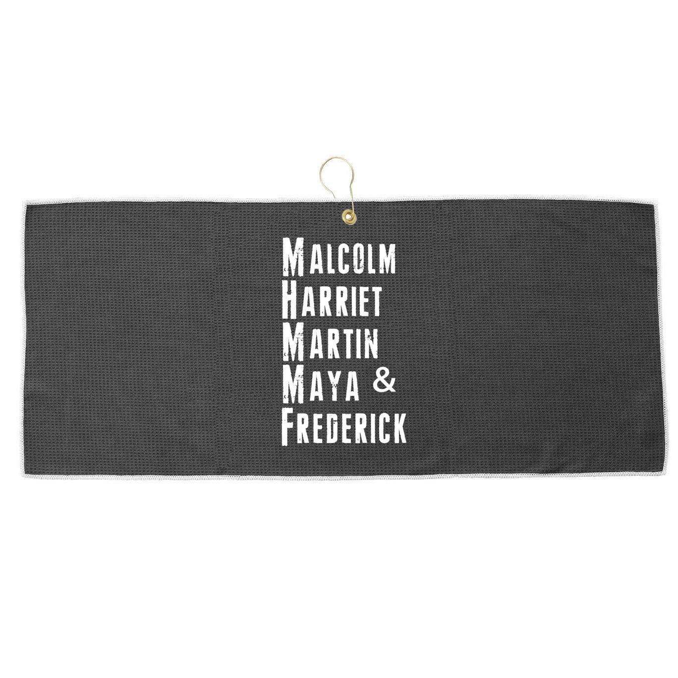 Black History Malcolm Harriet Martin Maya & Frederick  Large Microfiber Waffle Golf Towel