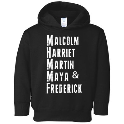 Black History Malcolm Harriet Martin Maya & Frederick  Toddler Hoodie