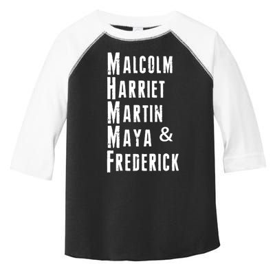 Black History Malcolm Harriet Martin Maya & Frederick  Toddler Fine Jersey T-Shirt