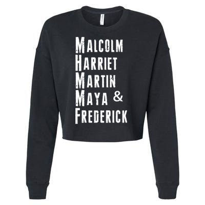 Black History Malcolm Harriet Martin Maya & Frederick  Cropped Pullover Crew
