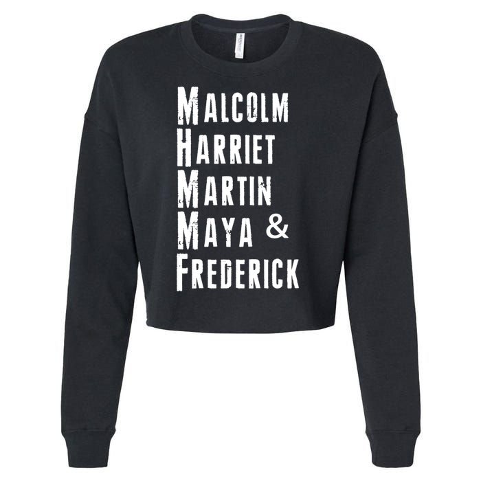 Black History Malcolm Harriet Martin Maya & Frederick  Cropped Pullover Crew