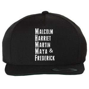 Black History Malcolm Harriet Martin Maya & Frederick  Wool Snapback Cap