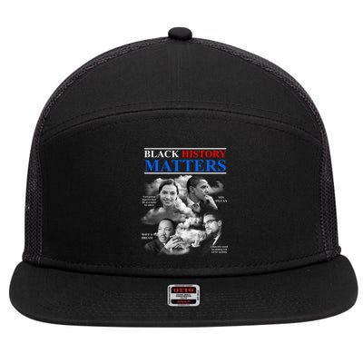 Black History Matters 7 Panel Mesh Trucker Snapback Hat