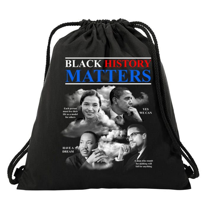 Black History Matters Drawstring Bag