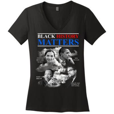 Black History Matters Women's V-Neck T-Shirt