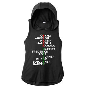 Black History Month 2021 Black History Makers Ladies PosiCharge Tri-Blend Wicking Draft Hoodie Tank