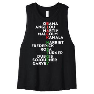 Black History Month 2021 Black History Makers Women's Racerback Cropped Tank