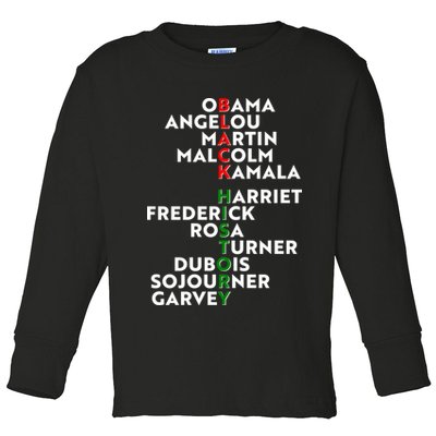 Black History Month 2021 Black History Makers Toddler Long Sleeve Shirt
