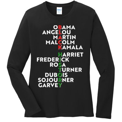 Black History Month 2021 Black History Makers Ladies Long Sleeve Shirt