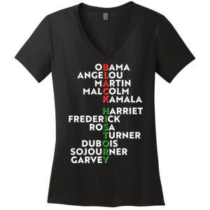 Black History Month 2021 Black History Makers Women's V-Neck T-Shirt