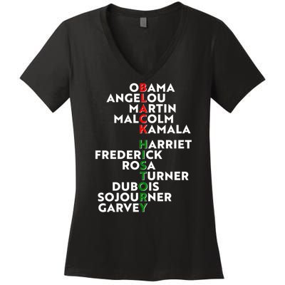 Black History Month 2021 Black History Makers Women's V-Neck T-Shirt