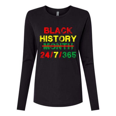 Black History Month 24/7/365 African Melanin Womens Cotton Relaxed Long Sleeve T-Shirt