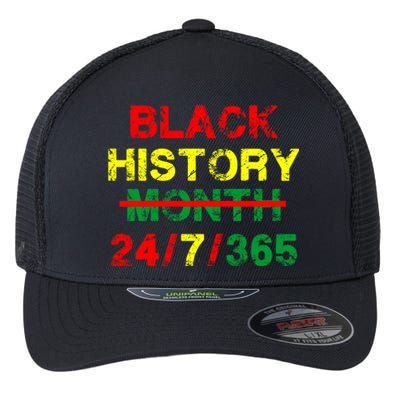 Black History Month 24/7/365 African Melanin Flexfit Unipanel Trucker Cap