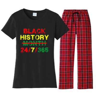 Black History Month 24/7/365 African Melanin Women's Flannel Pajama Set