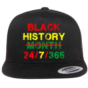 Black History Month 24/7/365 African Melanin Flat Bill Trucker Hat