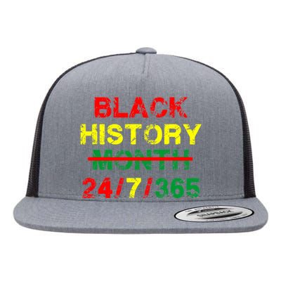 Black History Month 24/7/365 African Melanin Flat Bill Trucker Hat