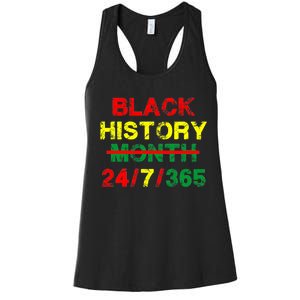 Black History Month 24/7/365 African Melanin Women's Racerback Tank