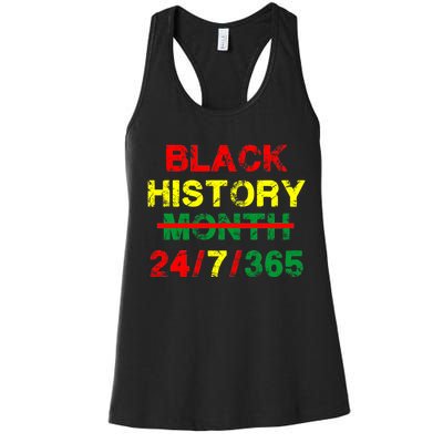 Black History Month 24/7/365 African Melanin Women's Racerback Tank