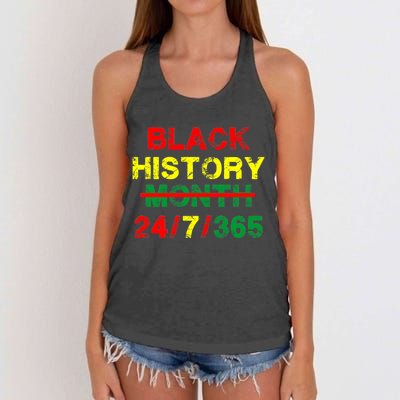 Black History Month 24/7/365 African Melanin Women's Knotted Racerback Tank