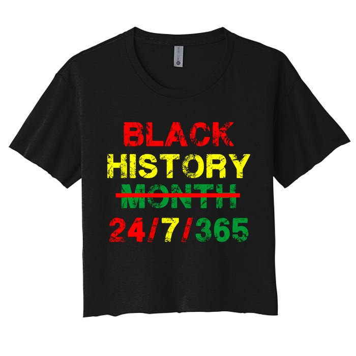 Black History Month 24/7/365 African Melanin Women's Crop Top Tee