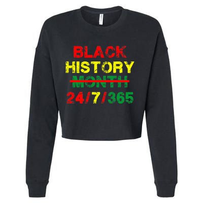 Black History Month 24/7/365 African Melanin Cropped Pullover Crew