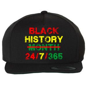 Black History Month 24/7/365 African Melanin Wool Snapback Cap