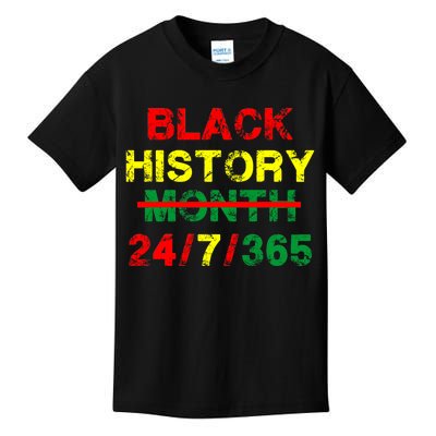 Black History Month 24/7/365 African Melanin Kids T-Shirt