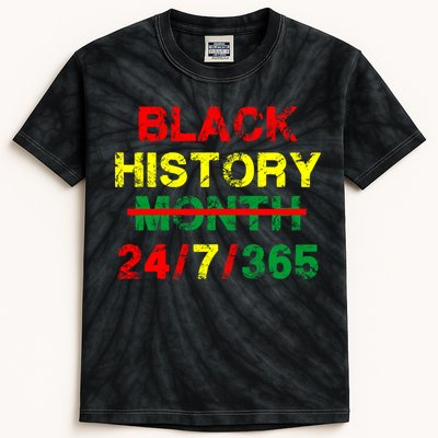 Black History Month 24/7/365 African Melanin Kids Tie-Dye T-Shirt