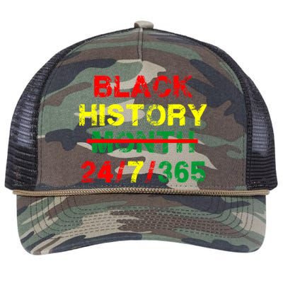 Black History Month 24/7/365 African Melanin Retro Rope Trucker Hat Cap