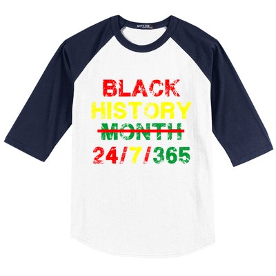 Black History Month 24/7/365 African Melanin Baseball Sleeve Shirt