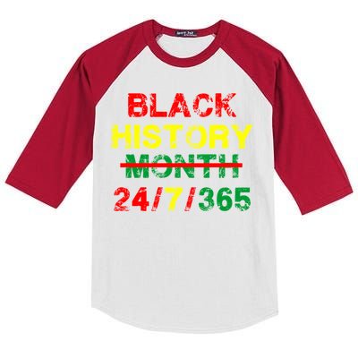 Black History Month 24/7/365 African Melanin Kids Colorblock Raglan Jersey