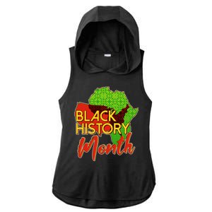 Black History Month Africa Ladies PosiCharge Tri-Blend Wicking Draft Hoodie Tank