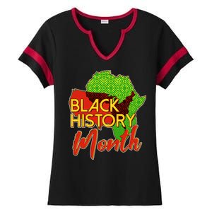 Black History Month Africa Ladies Halftime Notch Neck Tee