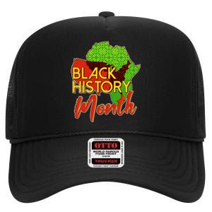 Black History Month Africa High Crown Mesh Back Trucker Hat