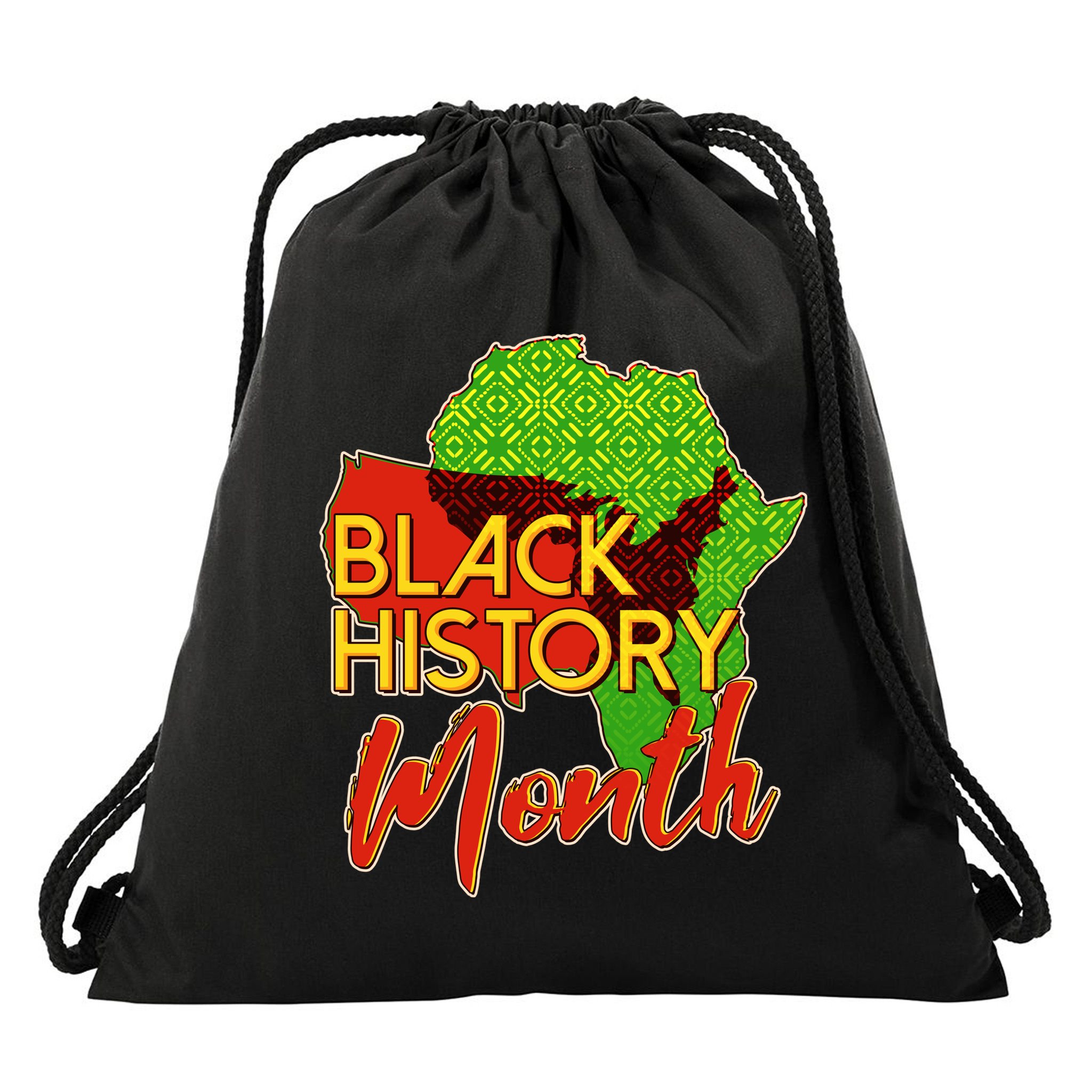 Black History Month Africa Drawstring Bag