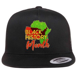 Black History Month Africa Flat Bill Trucker Hat