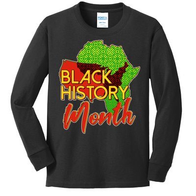 Black History Month Africa Kids Long Sleeve Shirt