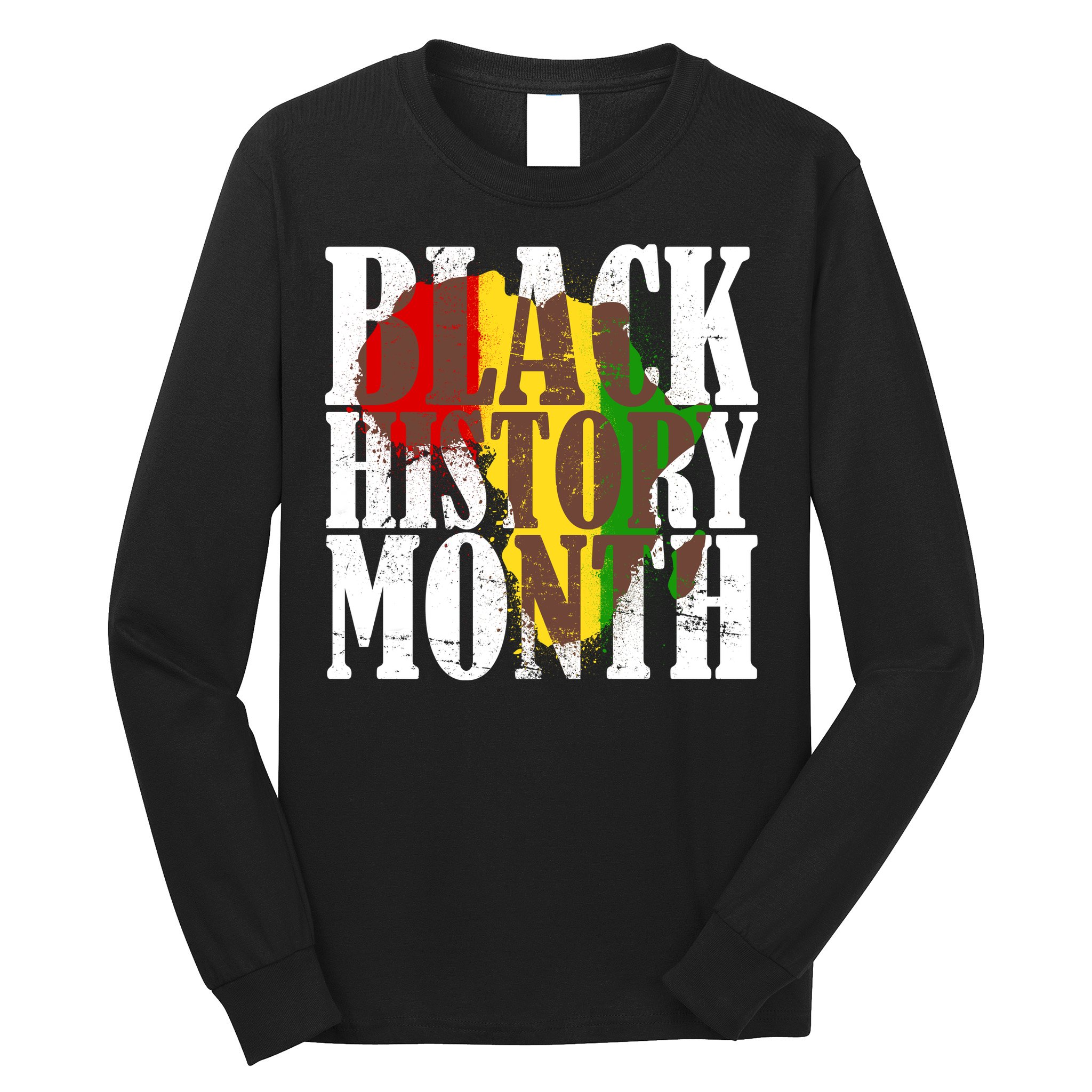 Black History Month Africa Paint Splat Long Sleeve Shirt
