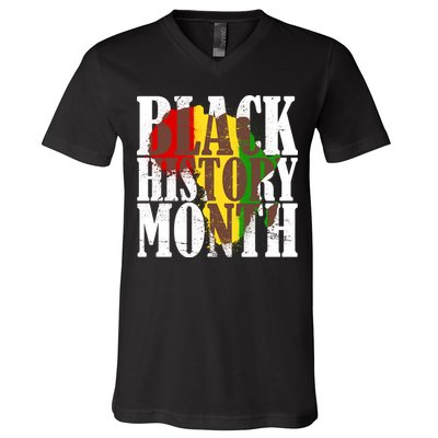 Black History Month Africa Paint Splat V-Neck T-Shirt