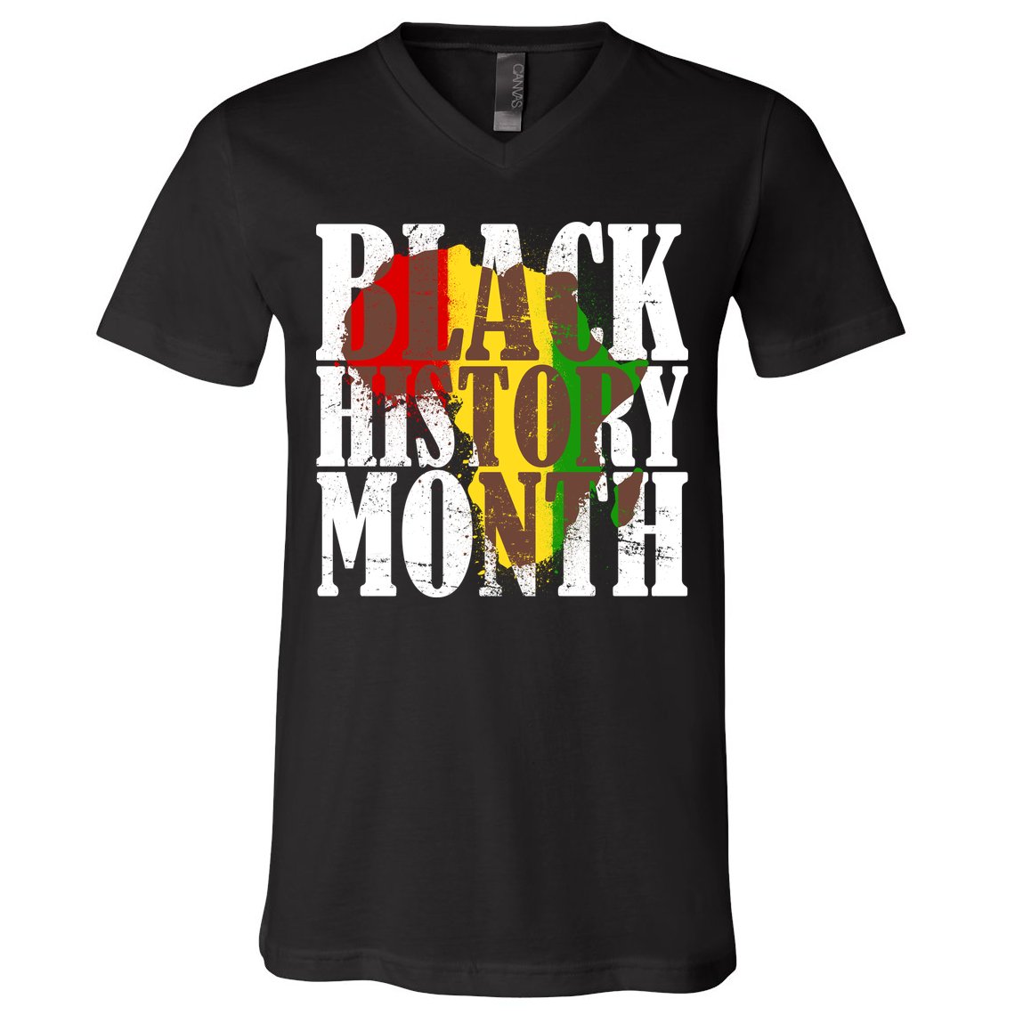 Black History Month Africa Paint Splat V-Neck T-Shirt