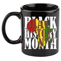 Black History Month Africa Paint Splat 11oz C Handle Ceramic Mug