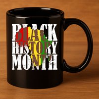 Black History Month Africa Paint Splat 11oz C Handle Ceramic Mug