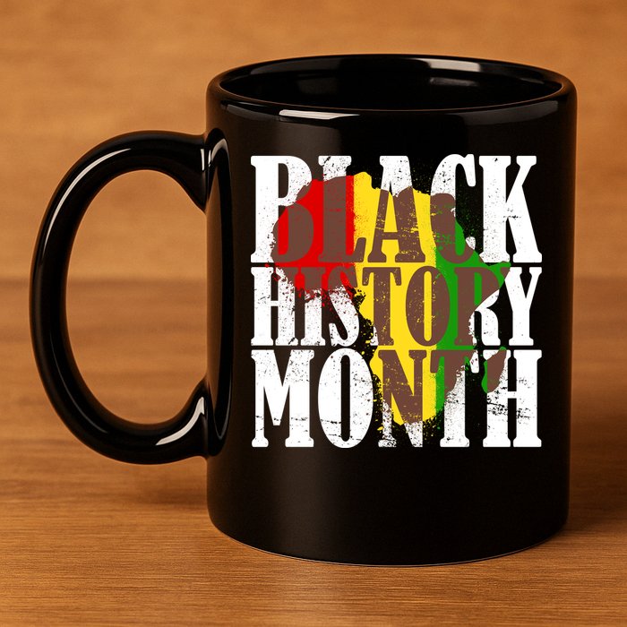Black History Month Africa Paint Splat 11oz C Handle Ceramic Mug