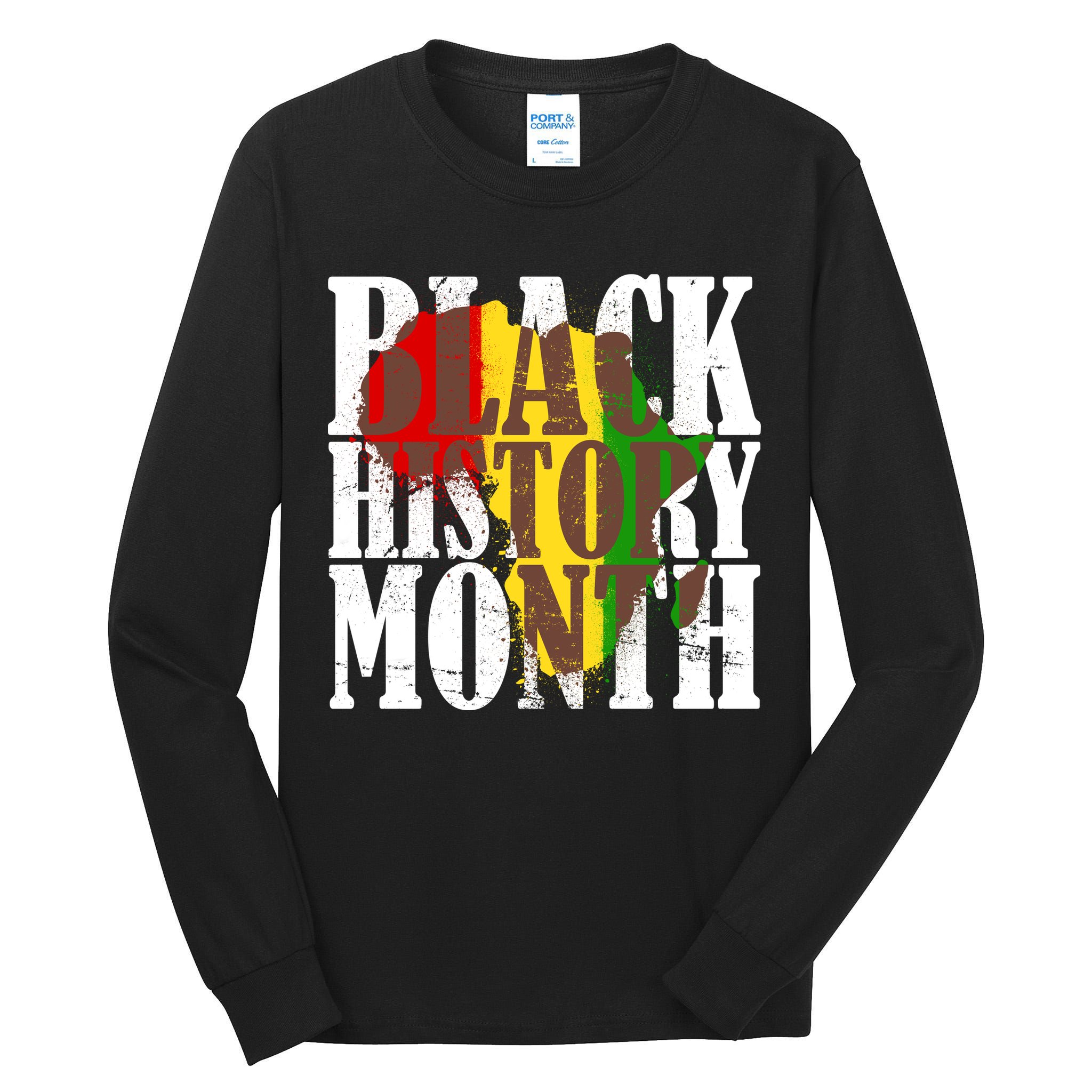 Black History Month Africa Paint Splat Tall Long Sleeve T-Shirt