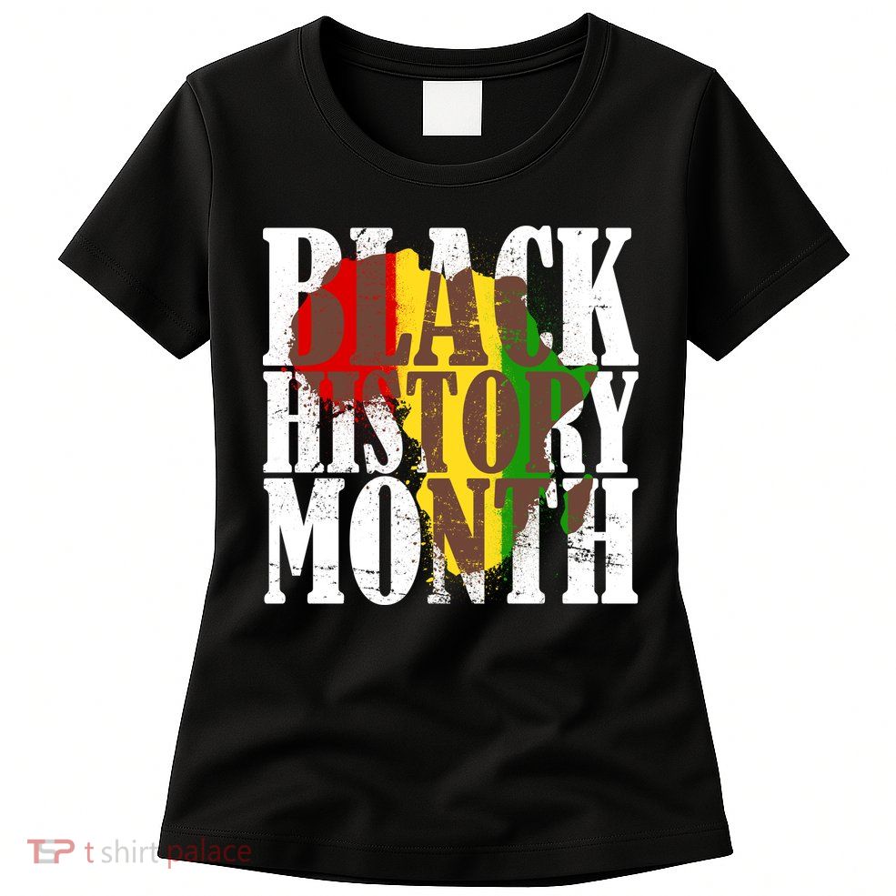 Black History Month Africa Paint Splat Womens T-Shirt
