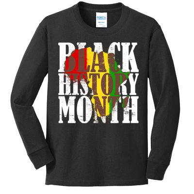 Black History Month Africa Paint Splat Kids Long Sleeve Shirt