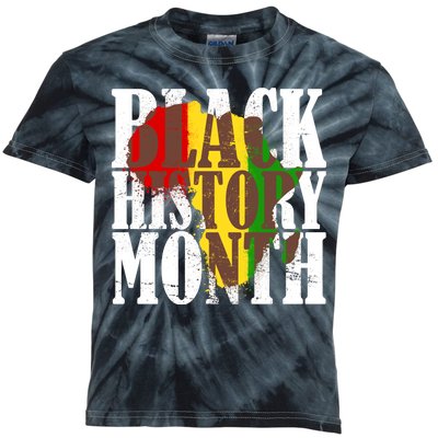 Black History Month Africa Paint Splat Kids Tie-Dye T-Shirt