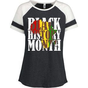 Black History Month Africa Paint Splat Enza Ladies Jersey Colorblock Tee