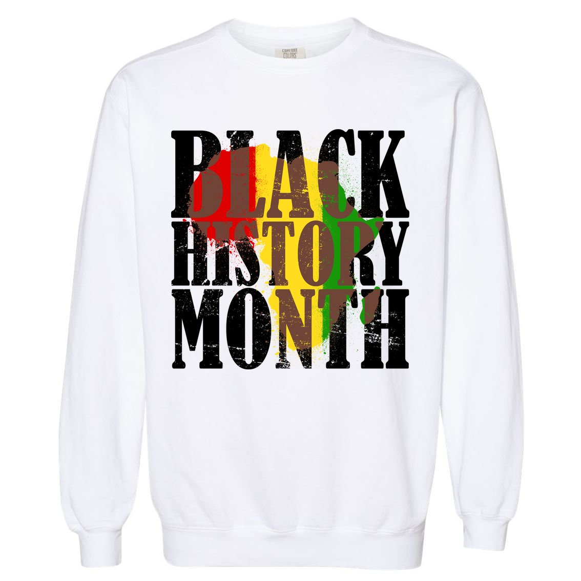 Black History Month Africa Paint Splat Garment-Dyed Sweatshirt