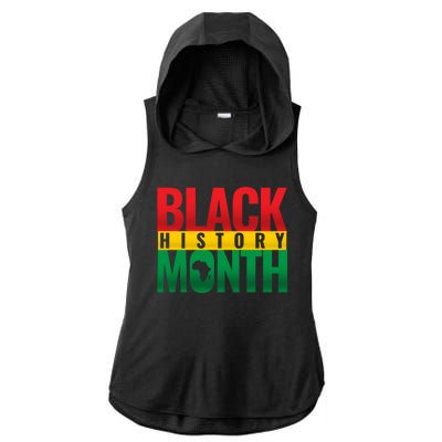 Black History Month African design Ladies PosiCharge Tri-Blend Wicking Draft Hoodie Tank